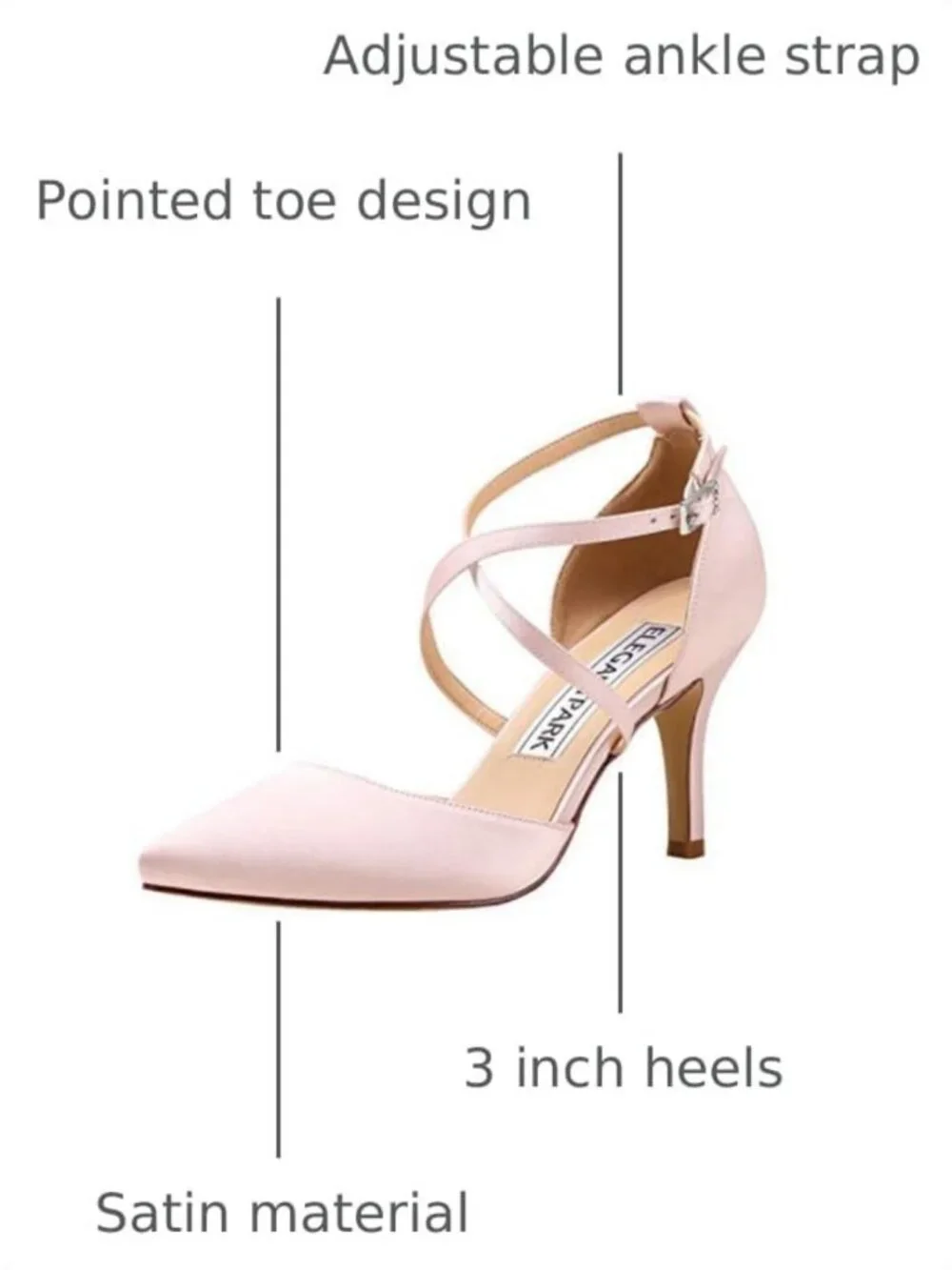 Elegant Pointed Toe Satin Strappy Heels for Women - Wedding & Formal Dress Shoes